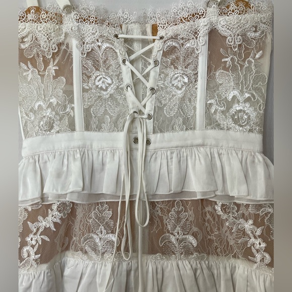 V. Chapman Ivory Lace Mini Dress - Picture 6 of 9